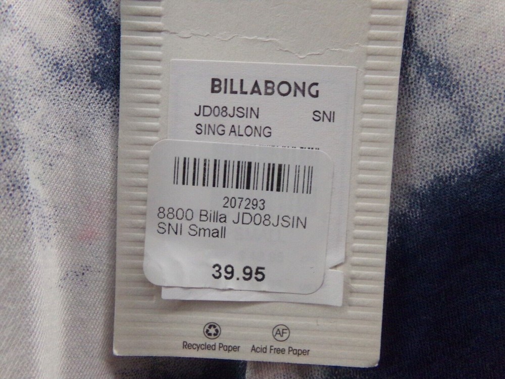 Billabong Womens midi Dress - SZ Small Tyedye tie dye blue and pink tunic top - Picture 6 of 9